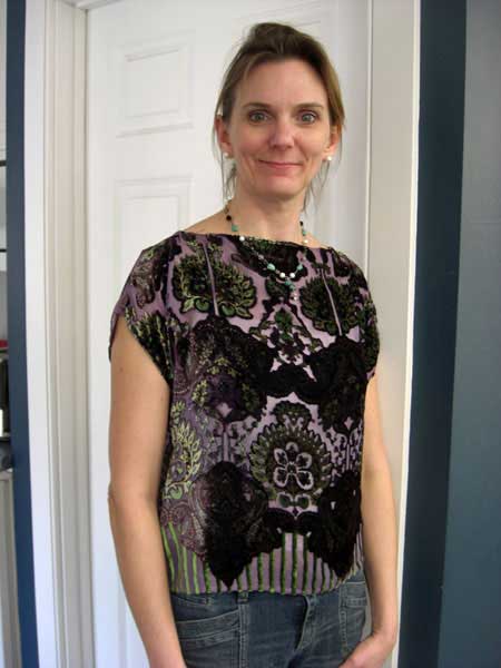 Velvet fabric top