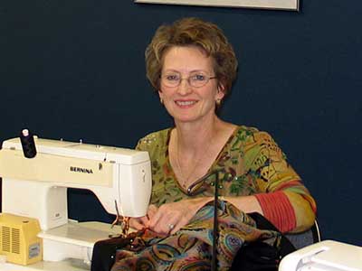 Student in a sewing workshop