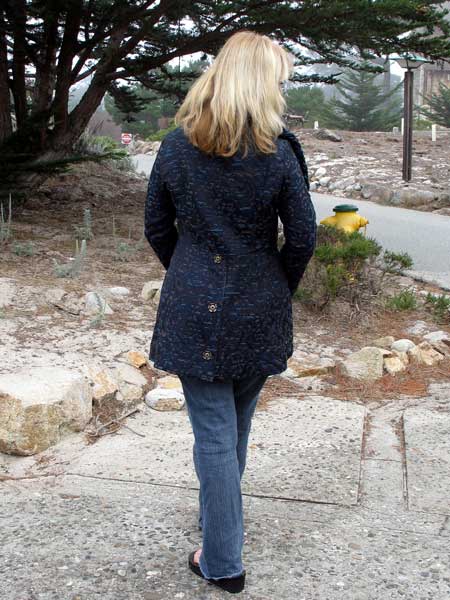 Ellen on sewing vacation - coat back
