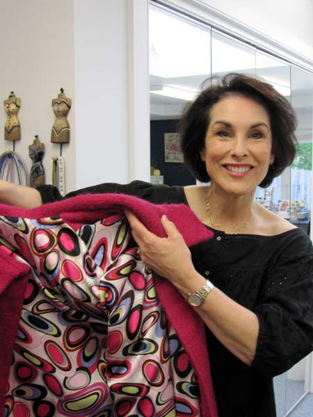 Sewing in the coat lining